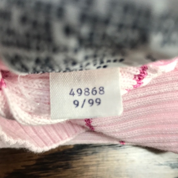 Y2K Tommy Hilfiger Rib Knit Pink Striped Tee Vintage 90s Size Medium - Picture 9 of 9